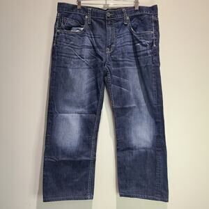 BKE Jake Jeans Men's 38 R Blue Denim Buckle Cotton Distressed 38 x 26